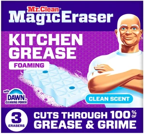 Mr. Clean Magic Eraser Sponge, Kitchen Grease, Clean Scent, 3 Count Mr. Clean Magic Eraser Sponge, Kitchen Grease, Clean Scent, 3 Count