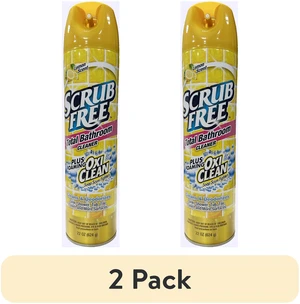 Scrub Free Bathroom Cleaner Tough Stains & Grime 2-Pack 22 oz Foaming Spray with Oxi Clean Lemon Scent Scrub Free Bathroom Cleaner Tough Stains & Grime 2-Pack 22 oz Foaming Spray with Oxi Clean Lemon Scent