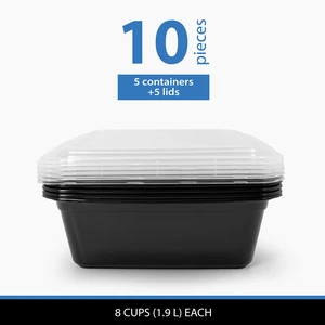 Mainstays 10-Piece 8-Cup Tall Square Meal Prep Containers with Lids, BPA-Free, Microwave & Dishwasher Safe Mainstays 10-Piece 8-Cup Tall Square Meal Prep Containers with Lids, BPA-Free, Microwave & Dishwasher Safe