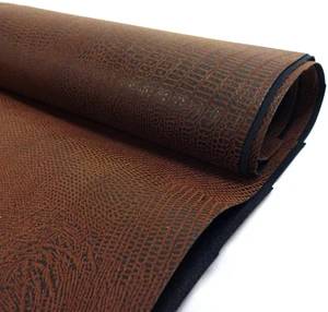 Waverly Inspirations 52" Faux Leather Alligator Print Upholstery Home Decor Fabric by the Yard, Brown Waverly Inspirations 52" Faux Leather Alligator Print Upholstery Home Decor Fabric by the Yard, Brown