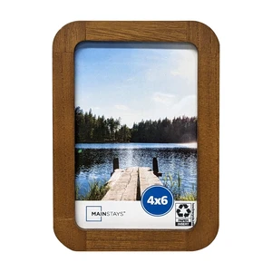Mainstays 4 x 6 Picture Frame, Walnut Wood Finish, Rounded Corners, Tabletop Photo Frame Mainstays 4 x 6 Picture Frame, Walnut Wood Finish, Rounded Corners, Tabletop Photo Frame