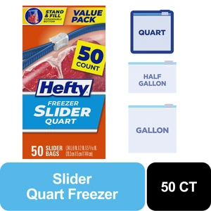 Hefty Slider Quart Freezer Bags, 50 Count Hefty Slider Quart Freezer Bags, 50 Count