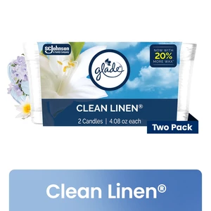 Glade Single Wick Candles Clean Linen 8.16 oz 2 Count Glade Single Wick Candles Clean Linen 8.16 oz 2 Count