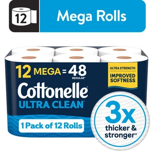 Cottonelle Ultra Clean Toilet Paper, 12 Mega Rolls Cottonelle Ultra Clean Toilet Paper, 12 Mega Rolls