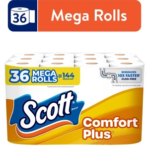 Scott ComfortPlus 1-Ply Toilet Paper, 36 Mega Rolls Scott ComfortPlus 1-Ply Toilet Paper, 36 Mega Rolls