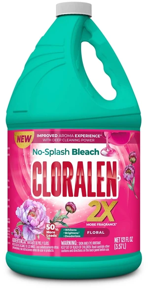 Cloralen No-Splash Liquid Scented Bleach, 121 fl oz, All Purpose Cleaner - Floral Scent Cloralen No-Splash Liquid Scented Bleach, 121 fl oz, All Purpose Cleaner - Floral Scent