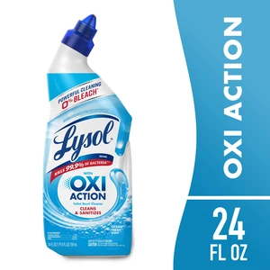 Lysol OXI Action Toilet Bowl Cleaner Clinging Gel, Sanitizing Bathroom Cleaner and Stain Remover, Bleach Free, 24 fl oz Lysol OXI Action Toilet Bowl Cleaner Clinging Gel, Sanitizing Bathroom Cleaner and Stain Remover, Bleach Free, 24 fl oz