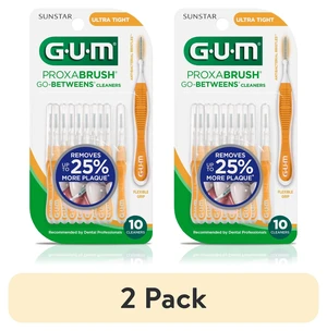 GUM Proxabrush Go-Betweens Ultra Tight Interdental Brushes, Soft Bristled Dental Picks, 2 Pack, 10 Count GUM Proxabrush Go-Betweens Ultra Tight Interdental Brushes, Soft Bristled Dental Picks, 2 Pack, 10 Count