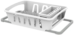 Expandable Dish Drying Rack with Utensil Holder, Mainstays, White Expandable Dish Drying Rack with Utensil Holder, Mainstays, White