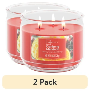 Mainstays 3-Wick Scented Glass Jar Candle, Cranberry Mandarin, 11.5 oz (2 Pack) Mainstays 3-Wick Scented Glass Jar Candle, Cranberry Mandarin, 11.5 oz (2 Pack)