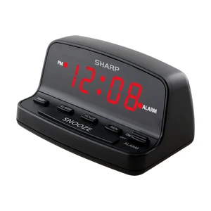 SHARP Digital Alarm Clock with Red LED Display, Midnight Black, Easy-Set Keyboard Controls SHARP Digital Alarm Clock with Red LED Display, Midnight Black, Easy-Set Keyboard Controls
