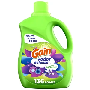 Gain Odor Defense Liquid Fabric Softener and Conditioner, Super Fresh Blast, 100 fl oz, 136 Loads Gain Odor Defense Liquid Fabric Softener and Conditioner, Super Fresh Blast, 100 fl oz, 136 Loads