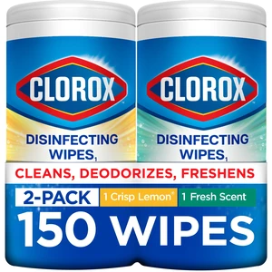 Clorox Disinfecting Wipes 75 Count 2 Pack, Fresh Scent & Crisp Lemon Clorox Disinfecting Wipes 75 Count 2 Pack, Fresh Scent & Crisp Lemon