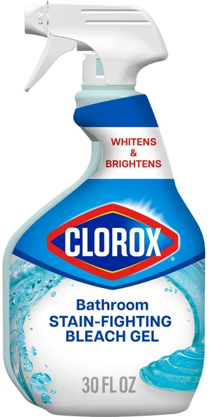 Clorox Bathroom Bleach Gel and Shower Cleaner Spray, 30oz Clorox Bathroom Bleach Gel and Shower Cleaner Spray, 30oz