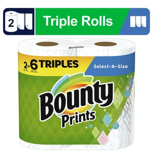 Bounty Paper Towels Select-a-Size, 2 Triple Rolls, Print Bounty Paper Towels Select-a-Size, 2 Triple Rolls, Print