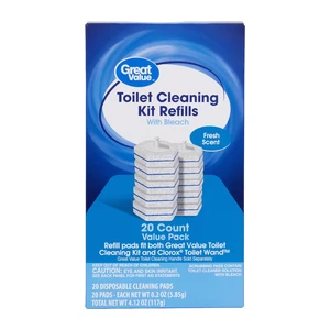 Great Value Toilet Cleaning Kit Refills with Bleach, Fresh Scent, 20 Count Great Value Toilet Cleaning Kit Refills with Bleach, Fresh Scent, 20 Count