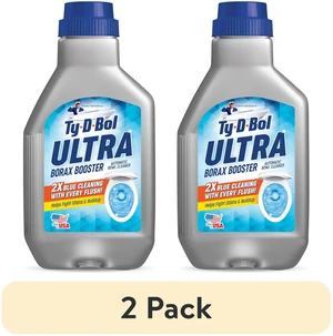 2 Pack Ty-D-Bol Ultra Borax Booster In-Tank Automatic Toilet Bowl Cleaner Liquid, 12fl oz 2 Pack Ty-D-Bol Ultra Borax Booster In-Tank Automatic Toilet Bowl Cleaner Liquid, 12fl oz