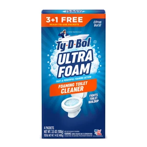 Ty-D-Bol Ultra Foam Foaming Toilet Bowl Cleaner, Citrus Burst Scent, 4 Packets Ty-D-Bol Ultra Foam Foaming Toilet Bowl Cleaner, Citrus Burst Scent, 4 Packets