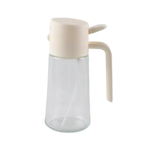 Cook with Color 2-in-1 Glass Olive Oil Dispenser and Spray Bottle, Cream Cook with Color 2-in-1 Glass Olive Oil Dispenser and Spray Bottle, Cream