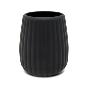 Mainstays Ribbed Rubberized Plastic Toothbrush Holder, Black Mainstays Ribbed Rubberized Plastic Toothbrush Holder, Black