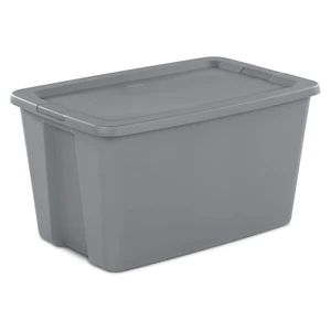 Sterilite 30 Gal Extra-Large Plastic Storage Bin with Snap-On Lid, Gray Sterilite 30 Gal Extra-Large Plastic Storage Bin with Snap-On Lid, Gray