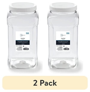 Mainstays 2-Pack 4-Quart Clear Plastic Canister with White Twist-Top Lid, 5.83" x 5.16" x 10.20" Mainstays 2-Pack 4-Quart Clear Plastic Canister with White Twist-Top Lid, 5.83" x 5.16" x 10.20"