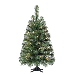 2' Small Pre-Lit Noble Spruce Green Artificial Christmas Tree with 35 Warm White LED Lights and Stand by Holiday Time 2' Small Pre-Lit Noble Spruce Green Artificial Christmas Tree with 35 Warm White LED Lights and Stand by Holiday Time