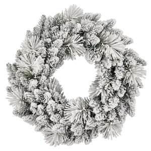 Holiday Time Snow-Flocked Evergreen Artificial Christmas Wreath, Green/White, 24" Holiday Time Snow-Flocked Evergreen Artificial Christmas Wreath, Green/White, 24"