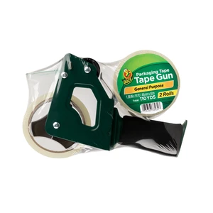 Duck General Purpose Packing Tape Gun with Foam Handle, Clear, 1.88in x 55yd, 2 Rolls Duck General Purpose Packing Tape Gun with Foam Handle, Clear, 1.88in x 55yd, 2 Rolls