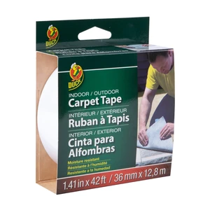 Duck Brand 1.41in x 42ft Indoor/Outdoor Carpet Tape, White Duck Brand 1.41in x 42ft Indoor/Outdoor Carpet Tape, White