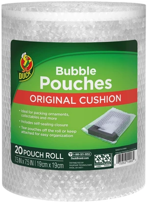 Duck Brand 7.5 x 7.5 in. 1/8" Bubble Pouches on a Roll Duck Brand 7.5 x 7.5 in. 1/8" Bubble Pouches on a Roll