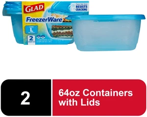 Gladware Freezerware 64oz Large Rectangle Containers, 2ct Gladware Freezerware 64oz Large Rectangle Containers, 2ct