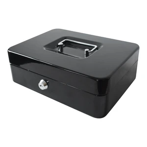 Pen + Gear 10inch Metal Cash Box with Money Tray and Key Lock, Black, YFC-25 Pen + Gear 10inch Metal Cash Box with Money Tray and Key Lock, Black, YFC-25