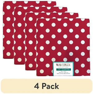 4 Pack Waverly Inspirations Fat Quarter Precut 100% Cotton Prints Fabric Bigdot POPPY 18x21in for Quilting & Sewing 4 Pack Waverly Inspirations Fat Quarter Precut 100% Cotton Prints Fabric Bigdot POPPY 18x21in for Quilting & Sewing