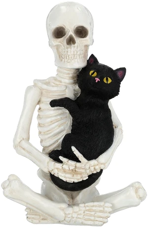 Way To Celebrate Skeleton and Cat Decoration, Black and White, 8.8Inches, Halloween Way To Celebrate Skeleton and Cat Decoration, Black and White, 8.8Inches, Halloween