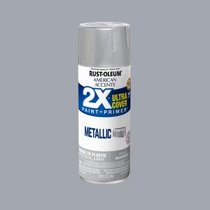 Rust-Oleum American Accents 2X Ultra Cover Metallic Spray Paint 327907, Aluminum, 12oz Rust-Oleum American Accents 2X Ultra Cover Metallic Spray Paint 327907, Aluminum, 12oz