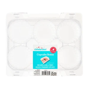 Way To Celebrate Clear Cupcake Boxes, 4 Count Way To Celebrate Clear Cupcake Boxes, 4 Count