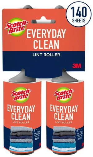 Scotch-Brite Everyday Clean Lint Roller, 70 Sheets per Roller, 2 Rollers Scotch-Brite Everyday Clean Lint Roller, 70 Sheets per Roller, 2 Rollers
