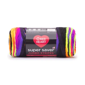 Red Heart Super Saver Jumbo #4 Medium Acrylic Yarn Bright Stripe 10oz/283g 482Yards Red Heart Super Saver Jumbo #4 Medium Acrylic Yarn Bright Stripe 10oz/283g 482Yards