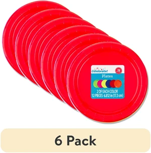 Way to Celebrate 7-Inch Multicolor Dessert Paper Plates, 6 Pack, 12 Count Way to Celebrate 7-Inch Multicolor Dessert Paper Plates, 6 Pack, 12 Count