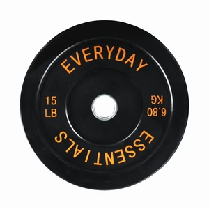 Signature Fitness Olympic Bumper Plate 15 LB, 2-Inch Solid Rubber, Black Single Signature Fitness Olympic Bumper Plate 15 LB, 2-Inch Solid Rubber, Black Single