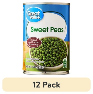 Great Value Sweet Peas, 15oz Can, 12-Pack Great Value Sweet Peas, 15oz Can, 12-Pack