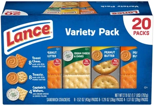Lance Assorted Sandwich Crackers, 20Count Variety Pack Lance Assorted Sandwich Crackers, 20Count Variety Pack