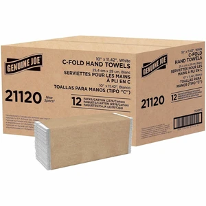 Genuine Joe C-Fold Towels 1-Ply 13"x10-1/8" 200 Towels/PK 12/CT WE 21120 Genuine Joe C-Fold Towels 1-Ply 13"x10-1/8" 200 Towels/PK 12/CT WE 21120
