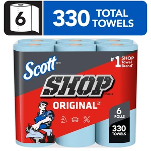 Scott® Shop Towels Original (75180), Original Blue Shop Paper Towels, 9.4"x11" sheets, 6 Rolls (55 Towels/Roll, 6 Rolls/Case, 330 Towels/Case) Scott® Shop Towels Original (75180), Original Blue Shop Paper Towels, 9.4"x11" sheets, 6 Rolls (55 Towels/Roll, 6 Rolls/Case, 330 Towels/Case)