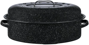 Granite Ware 18" Covered Oval Roaster with 15lb Capacity, Natural Non-Stick Roasting Pan Granite Ware 18" Covered Oval Roaster with 15lb Capacity, Natural Non-Stick Roasting Pan