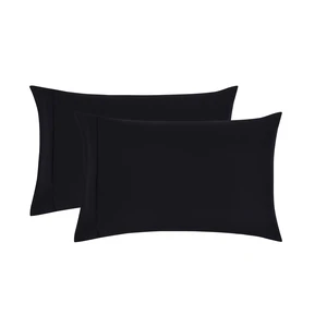 Mainstays Super Soft Brushed Microfiber Pillowcase Set, Rich Black, Standard/Queen, 2 Piece Mainstays Super Soft Brushed Microfiber Pillowcase Set, Rich Black, Standard/Queen, 2 Piece
