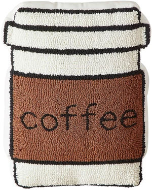 Mainstays Coffee Cup Shaped Decorative Throw Pillow, 15 in x 13 in, Adult Mainstays Coffee Cup Shaped Decorative Throw Pillow, 15 in x 13 in, Adult
