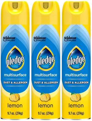 Pledge Clean It Dust & Allergen Multisurface Cleaner Spray, Lemon Scent, 9.7 oz, 3 Count Pledge Clean It Dust & Allergen Multisurface Cleaner Spray, Lemon Scent, 9.7 oz, 3 Count