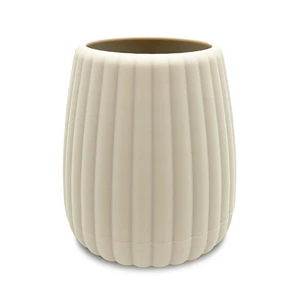 Mainstays Rubberized Plastic Ribbed Toothbrush Holder, Beige Mainstays Rubberized Plastic Ribbed Toothbrush Holder, Beige